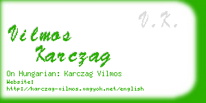 vilmos karczag business card